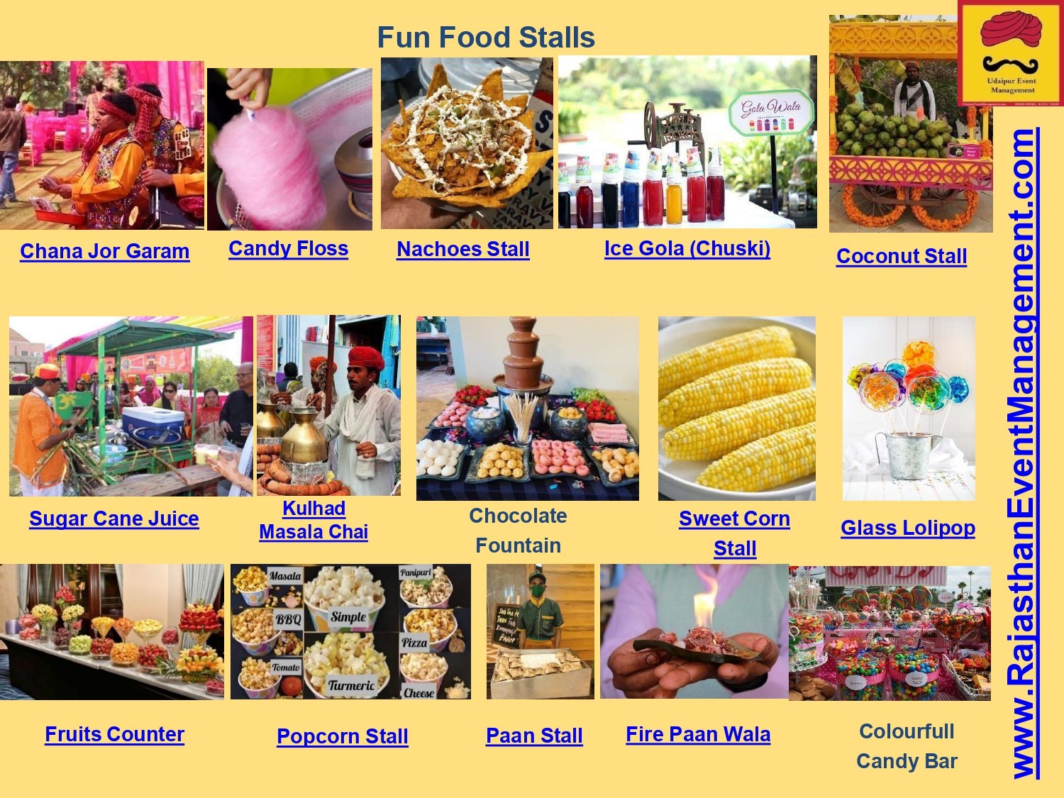 Fun Food Stalls — Candy Floss, Paan, Chai & Nachoes